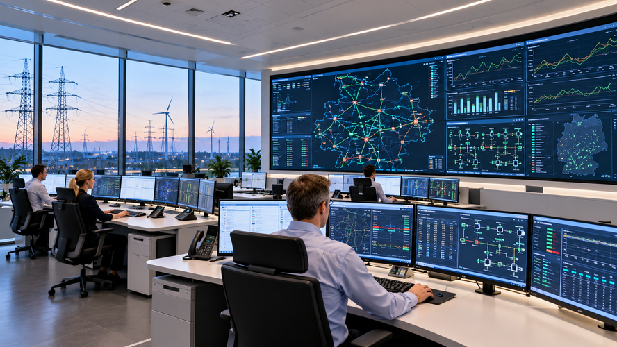Leitwarte eines Energieversorgers mit Zutrittskontrolle