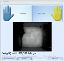 PATRONUM erstes Handvenen Bild einlesen