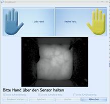 PATRONUM erstes Handvenen Bild einlesen